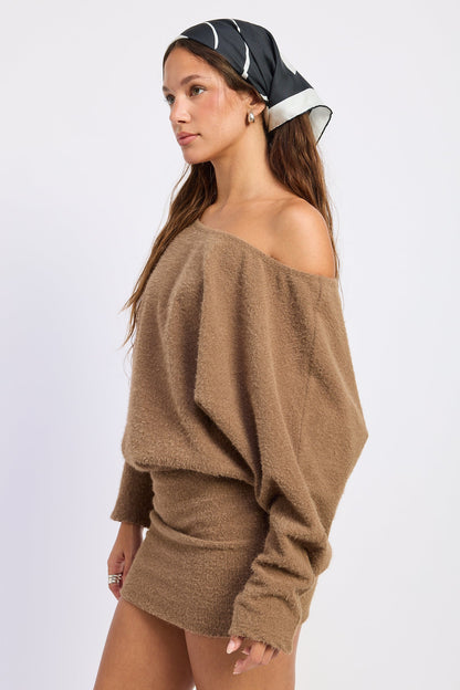 Emory Park Rosaline Mini Dress in Dark Brown view 2 - Rosaline Mini Dress Elevator Disco