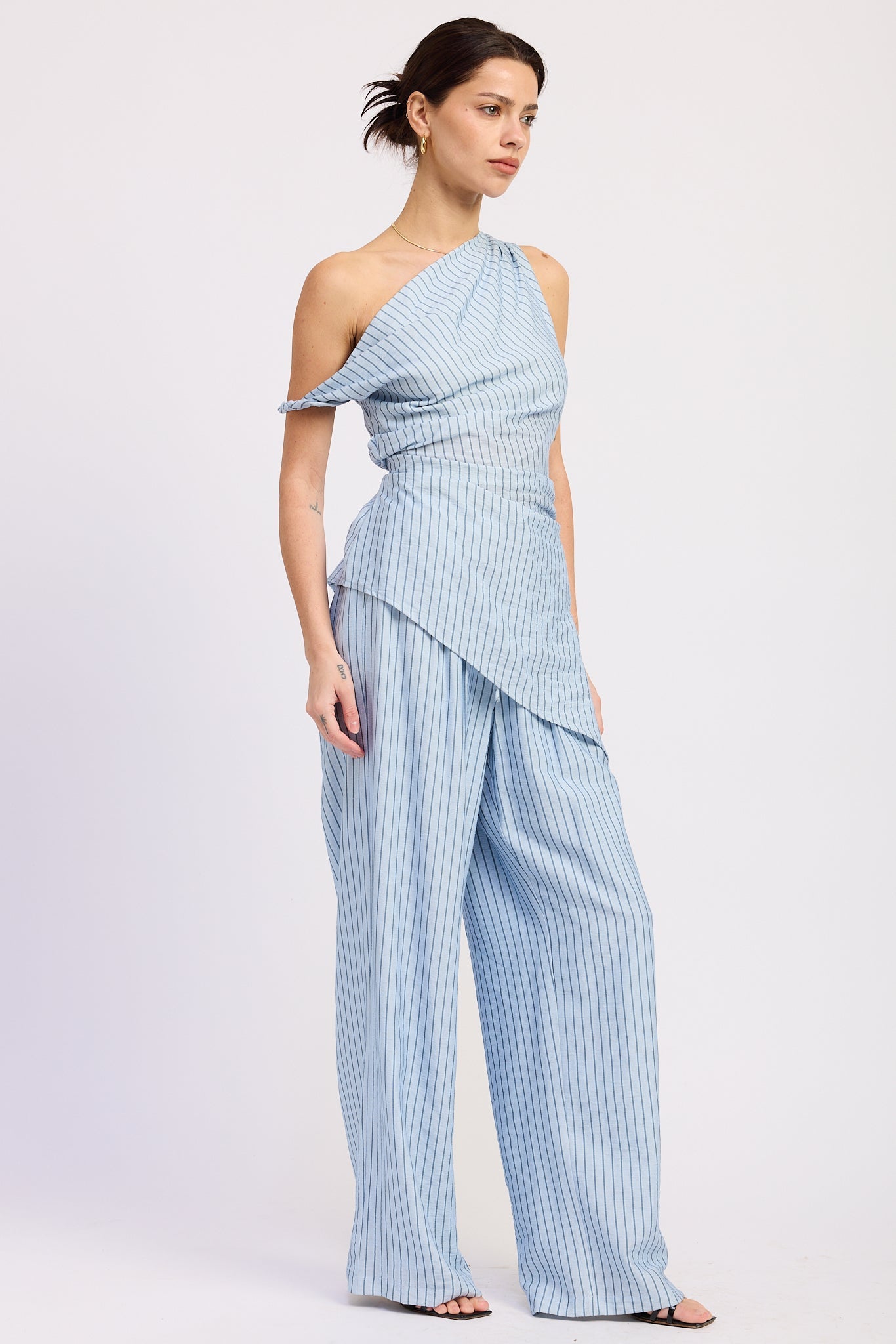 Emory Park Samara Pants in Sage Stripe view 7 - Samara Pants Pattern (bottom)