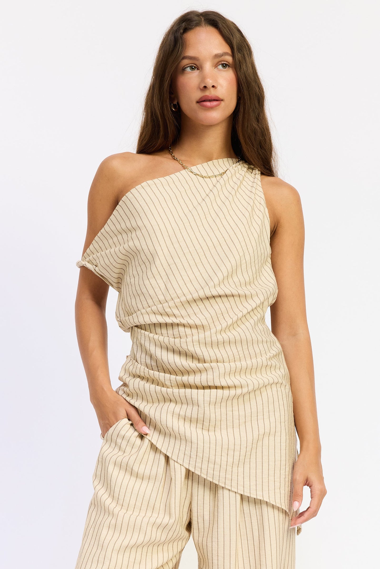 Emory Park Samara Top in Blue Stripe view 4 - Samara Top Pattern