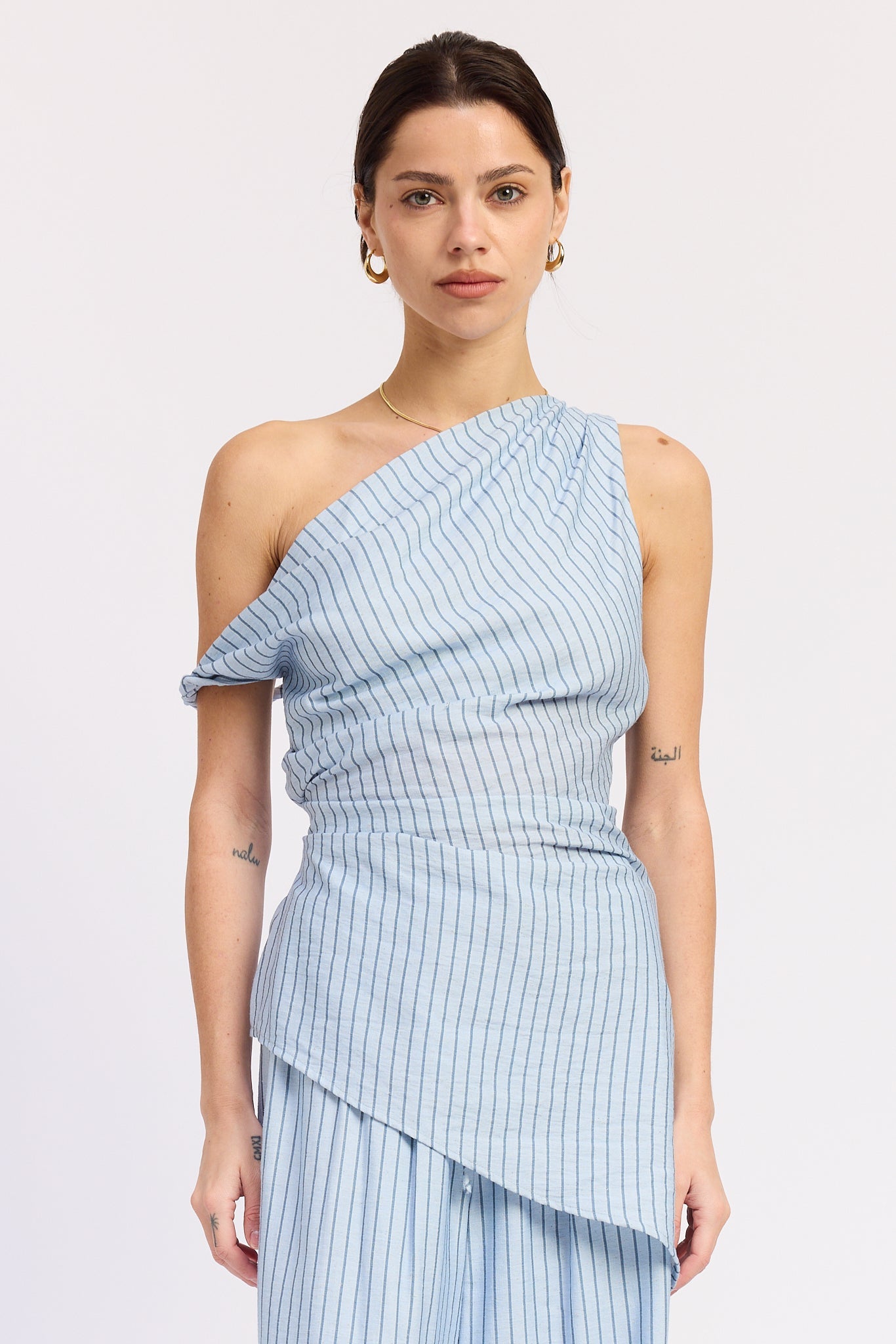 Emory Park Samara Top in Natural Stripe view 7 - Samara Top Pattern