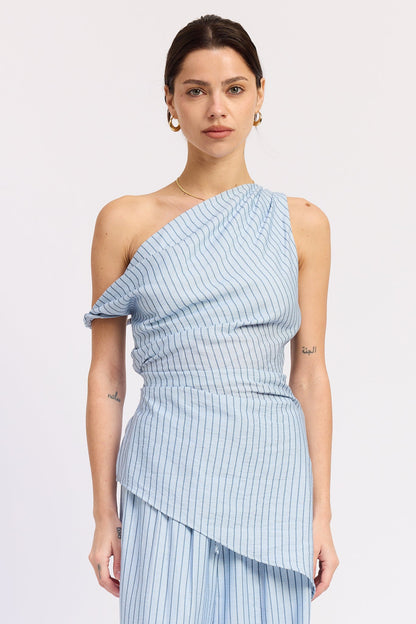 Emory Park Samara Top in Natural Stripe view 7 - Samara Top Pattern