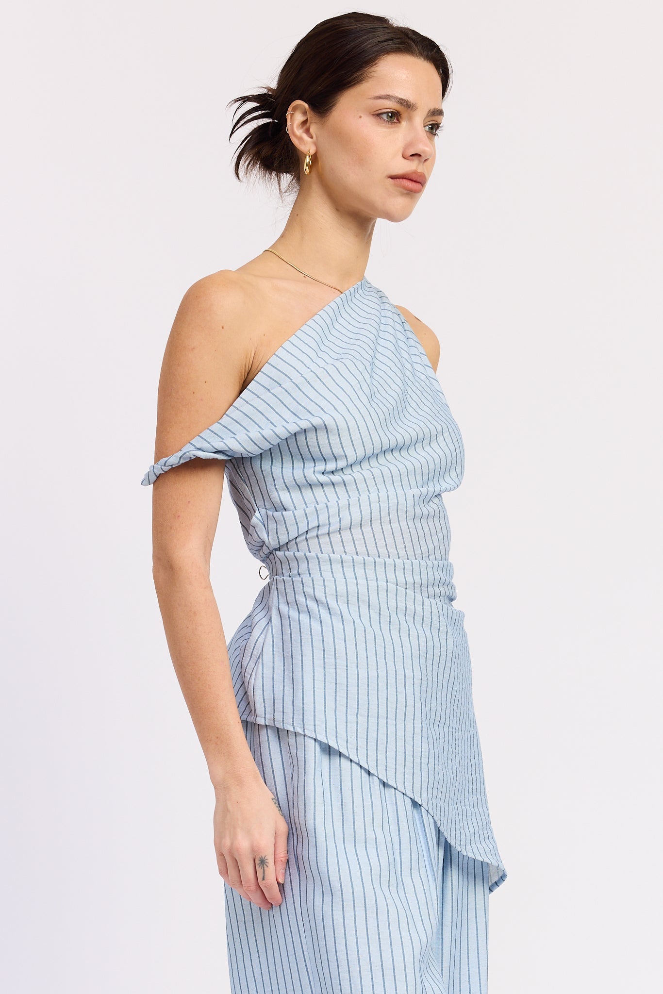 Emory Park Samara Top in Natural Stripe view 8 - Samara Top Pattern