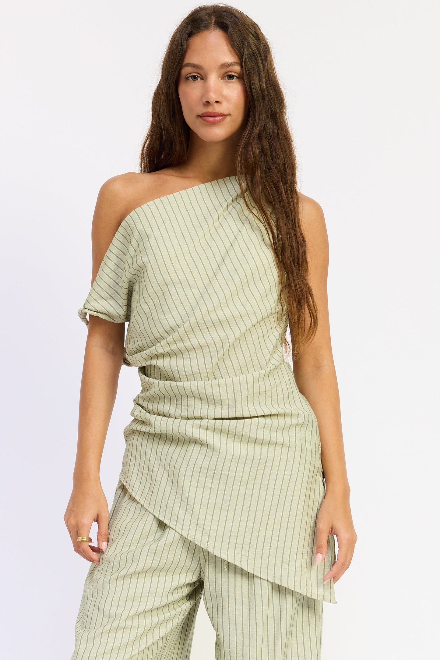 Emory Park Samara Top in Sage Stripe - Samara Top Pattern