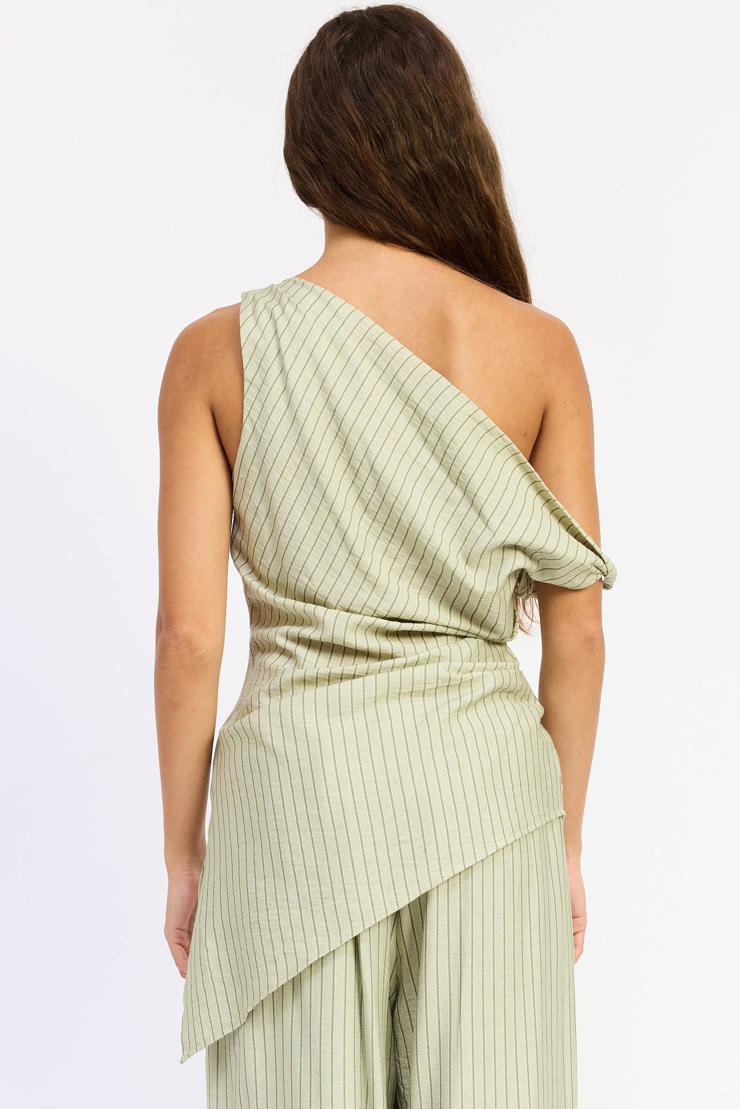 Emory Park Samara Top in Sage Stripe view 3 - Samara Top Pattern