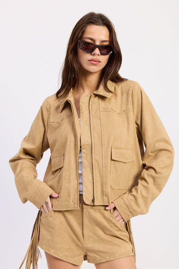 Emory Park Sasha Jacket in Latte - Sasha Jacket Behind Enemy Lines (layer)