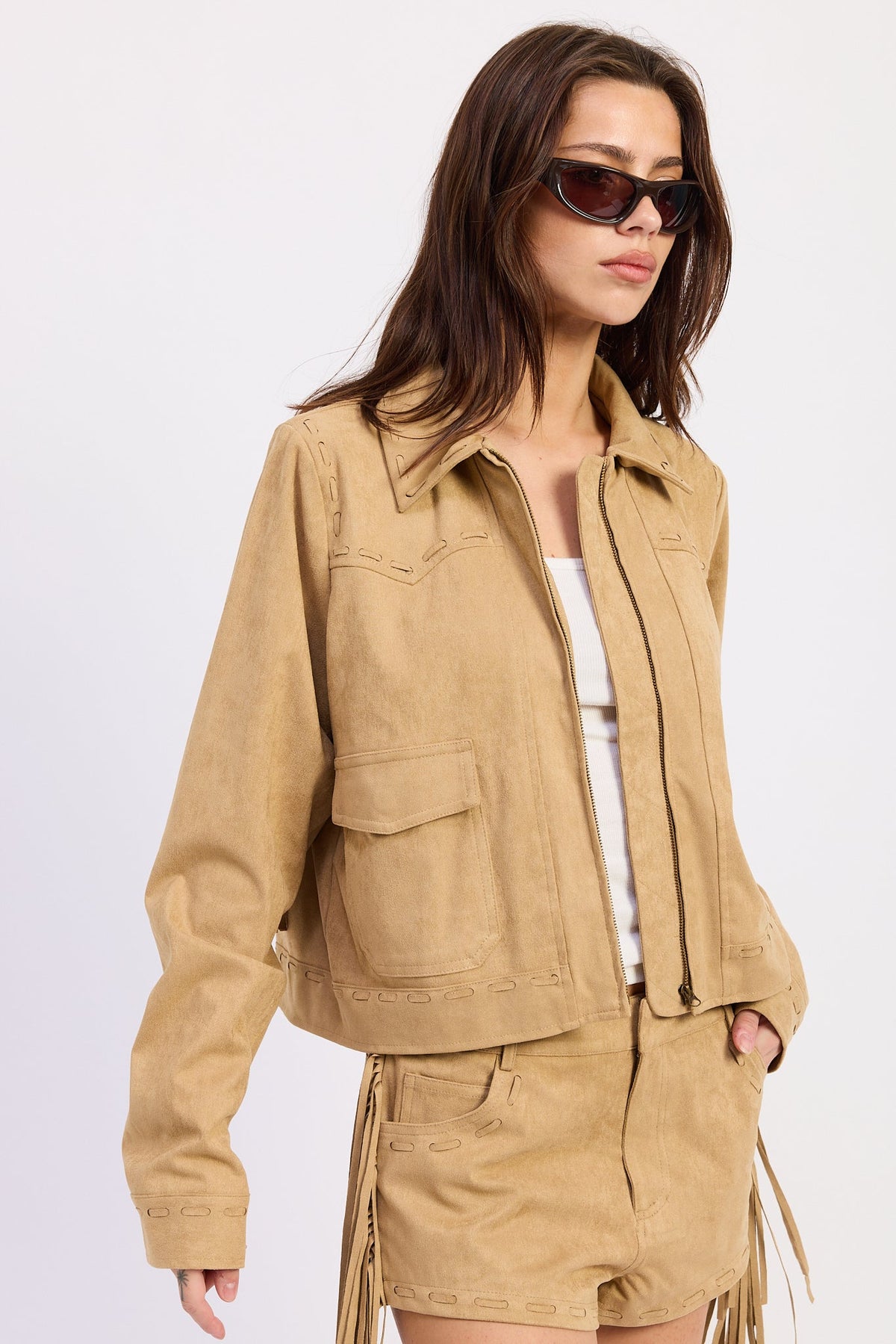 Emory Park Sasha Jacket in Latte view 2 - Sasha Jacket Behind Enemy Lines (layer)
