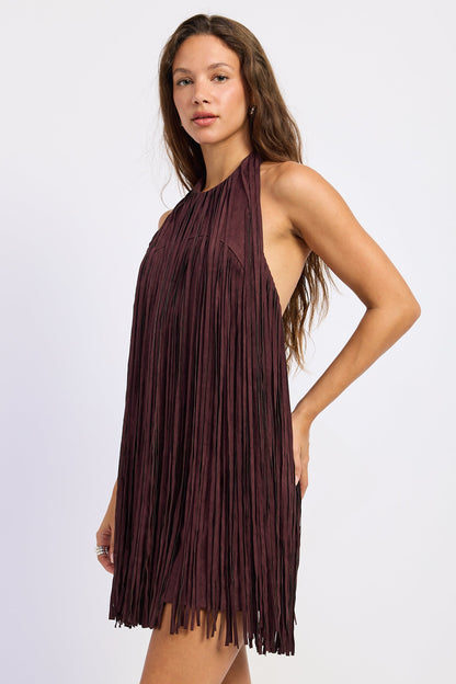 Emory Park Sasha Mini Dress in Black Cherry view 2 - Sasha Mini Dress Tiger Mist