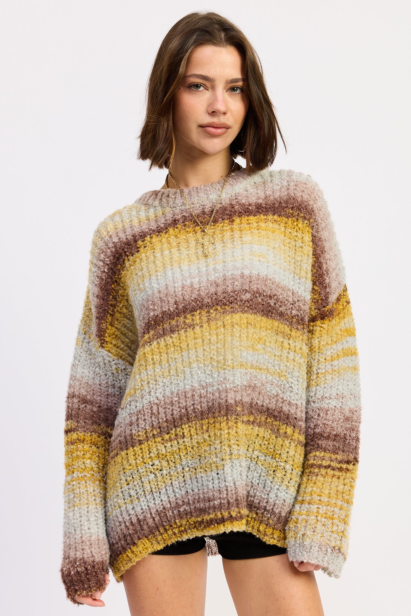 Emory Park Selah Top in Yellow Brown Mix - Selah Top Songs