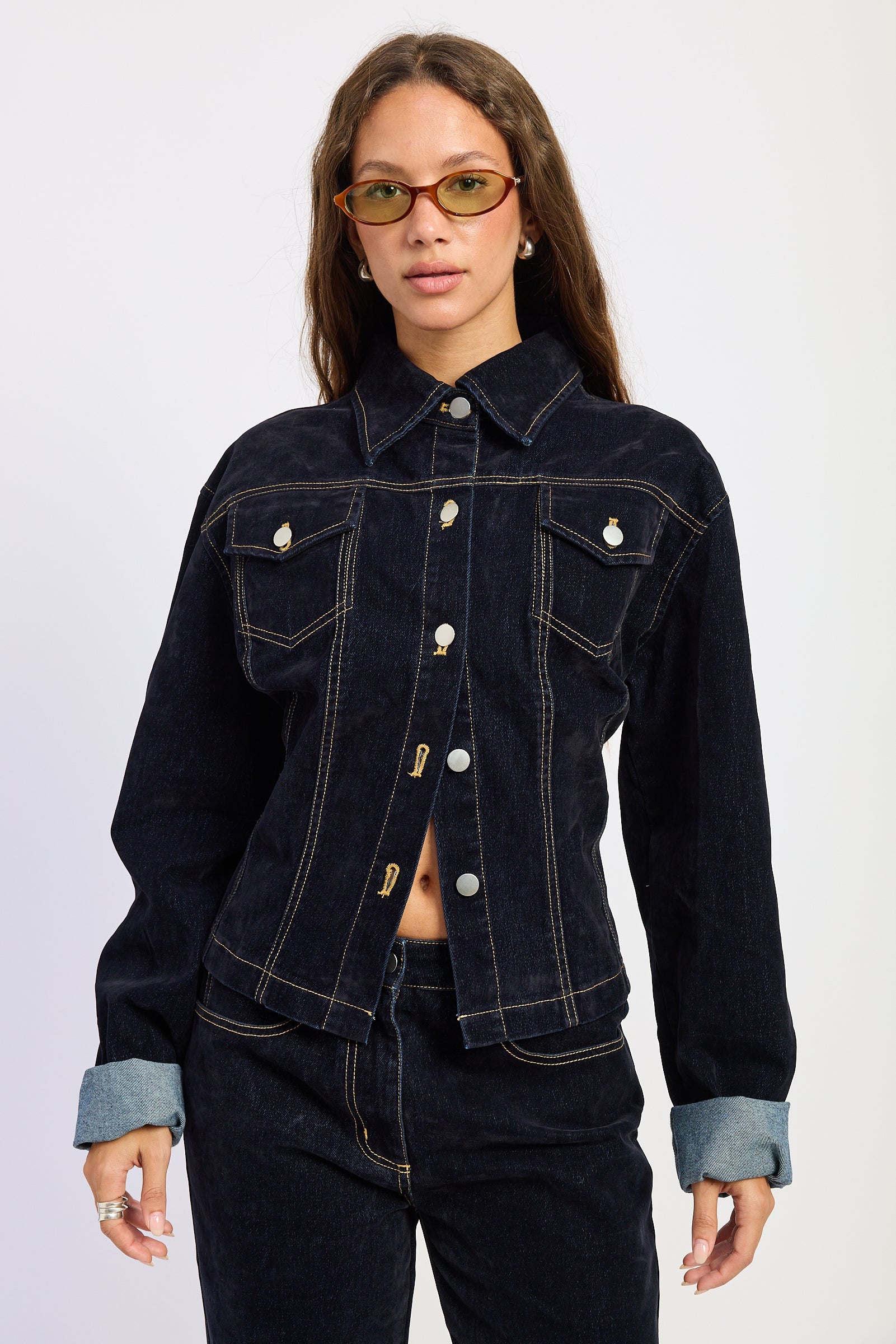 Emory Park Seralyn Jacket in Dark Blue (layer)