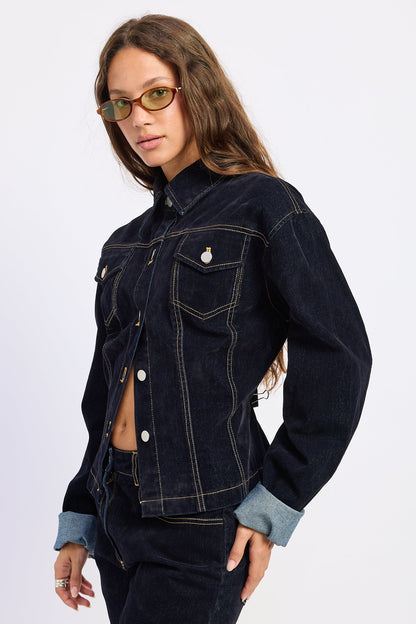 Emory Park Seralyn Jacket in Dark Blue view 2 (layer)