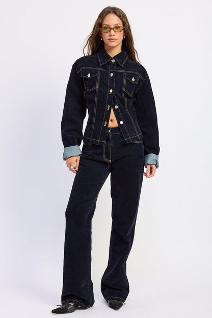 Emory Park Seralyn Jeans in Dark Blue - Serane Jeans (bottom)