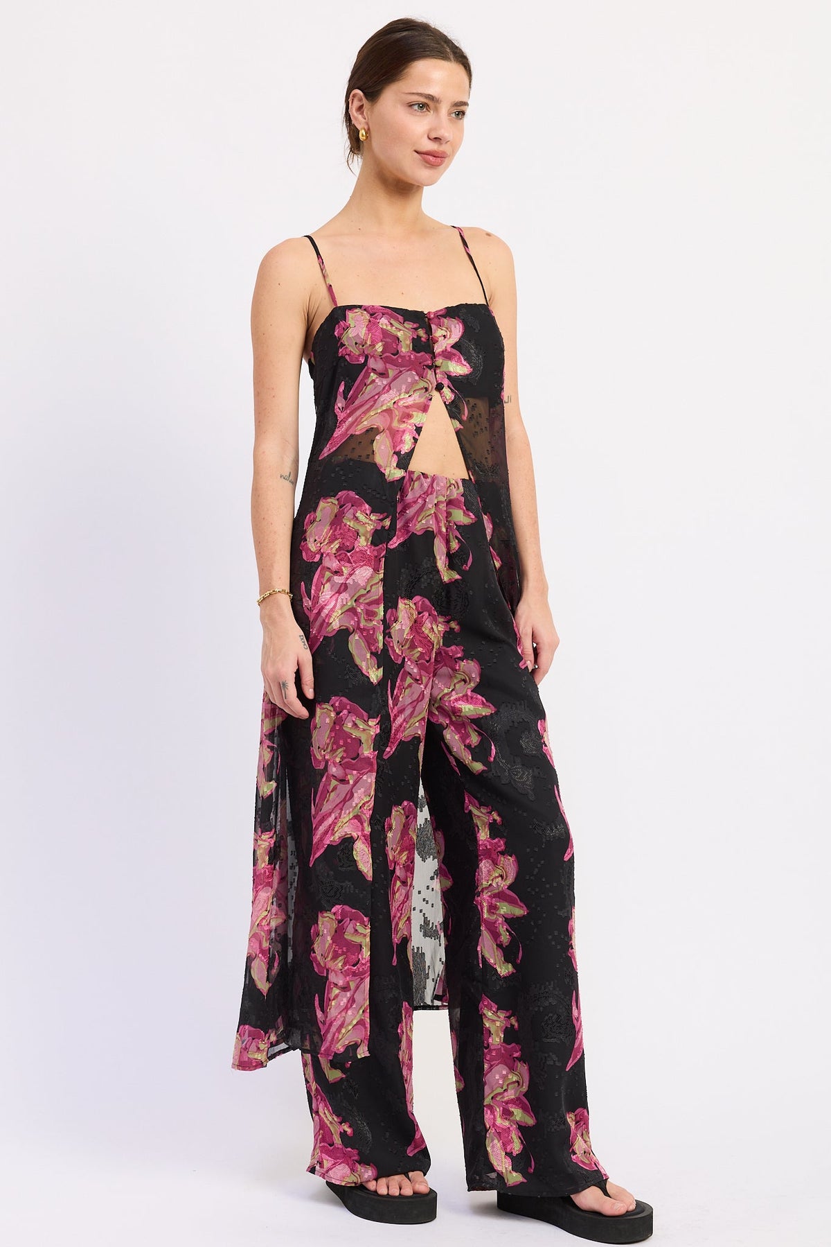 Emory Park Seraphina Top in Black Fuchsia view 2 - Seraphina Top Stardust Onyx