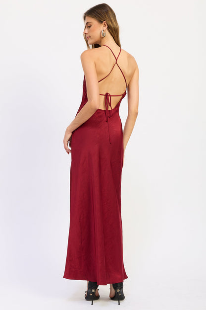 Emory Park Sirena Midi Dress in Ruby view 3 - Mermaid Midi Dress