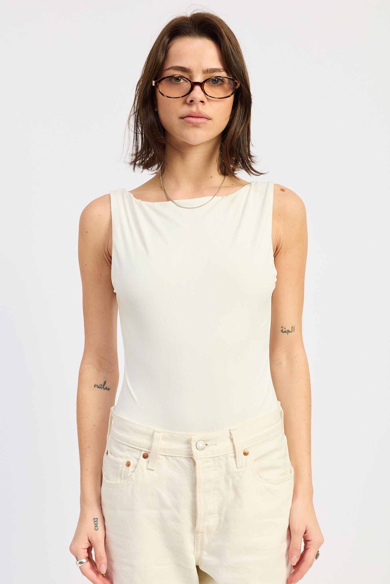 Emory Park Solara Bodysuit in Off-White - Solara Bodysuit Showpo (one-piece)