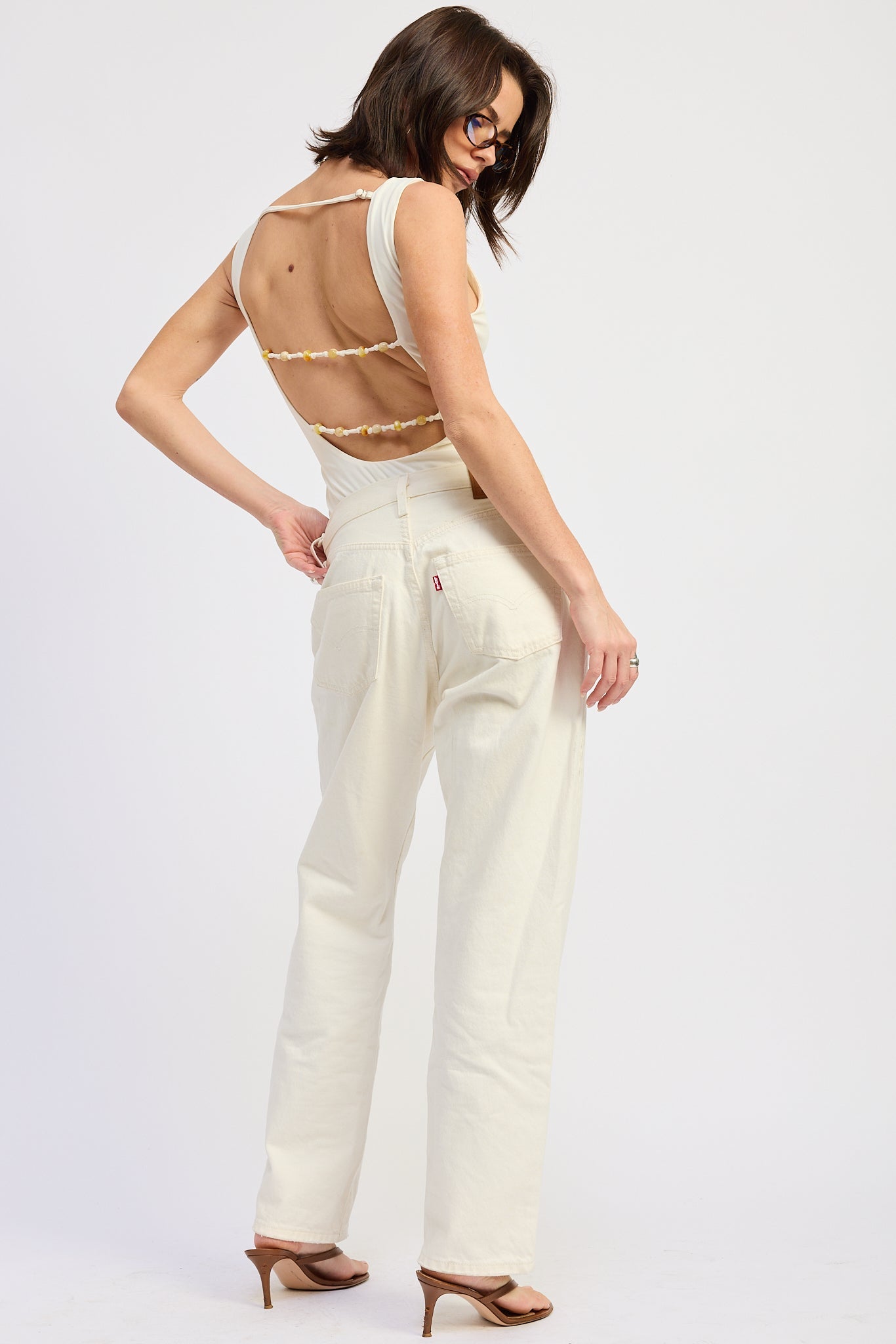 Emory Park Solara Bodysuit in Off-White view 3 - Solara Bodysuit Showpo (one-piece)