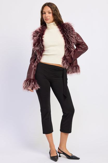 Emory Park Soraya Fur Jacket in Brown view 4 - Sorayama Jacket (layer)