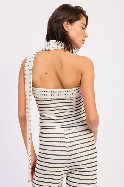 Emory Park Stria Tube Top in Ivory Stripe view 3 - Striped Tube Top Womens