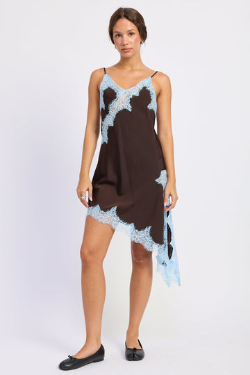 Emory Park Sylvia Mini Dress in Chocolate - Sylvia Mini Dress In Red