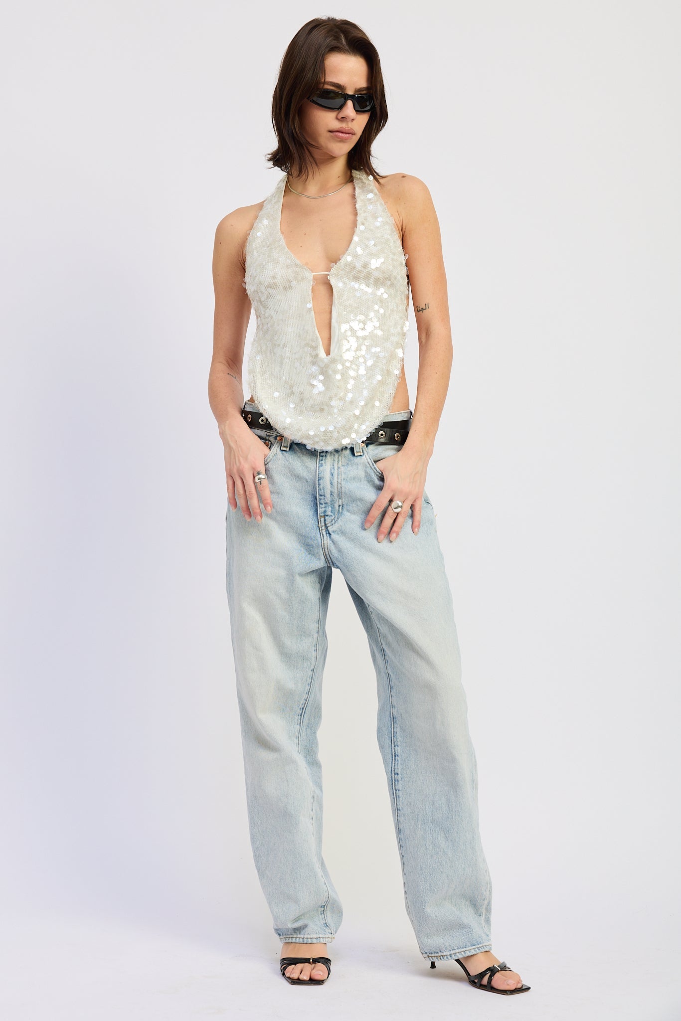 Emory Park Tatiana Halter Top view 8 - Tatiana Halter Neck Satin Gown