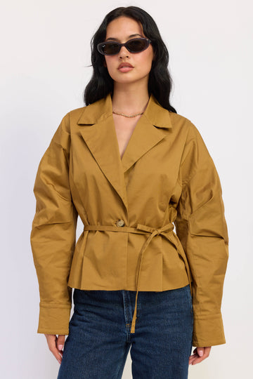 Emory Park Teagan Jacket in Khaki - Teagan Jackett (layer)