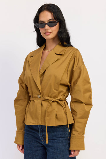Emory Park Teagan Jacket in Khaki view 2 - Teagan Jackett (layer)