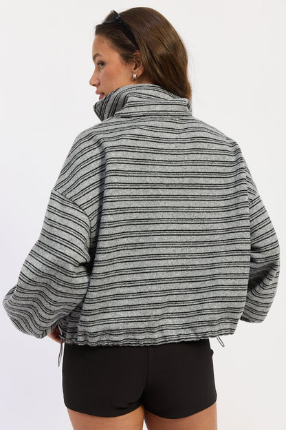 Emory Park Vienna Oversized Sweater in Dark Heather Grey view 3 - Relaxed Fit (top)