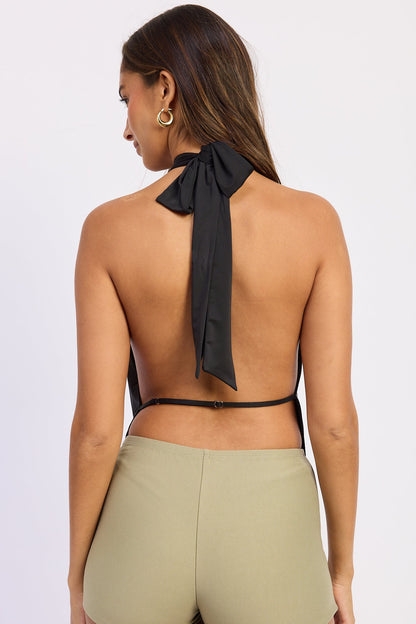Emory Park Virelle Halter Top in Black view 3 - Viral Halter Top