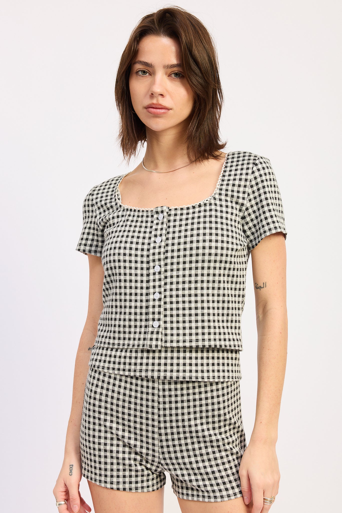 Emory Park Vivia Top in Black Gingham - Vivia Top Reformation