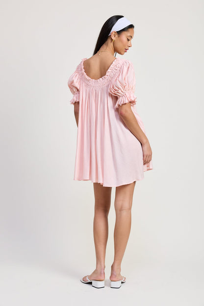 Emory Park Xandra Mini Dress in Baby Pink view 3 - Alexandra Mini Dress