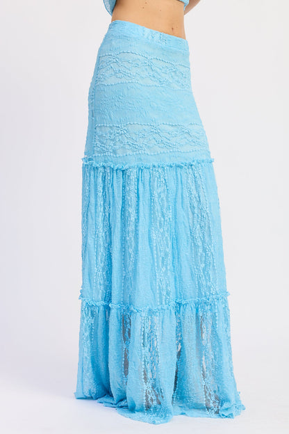 Emory Park Zara Maxi Skirt in Baby blue view 2 - Zara Maxi Skirt Set (dress)