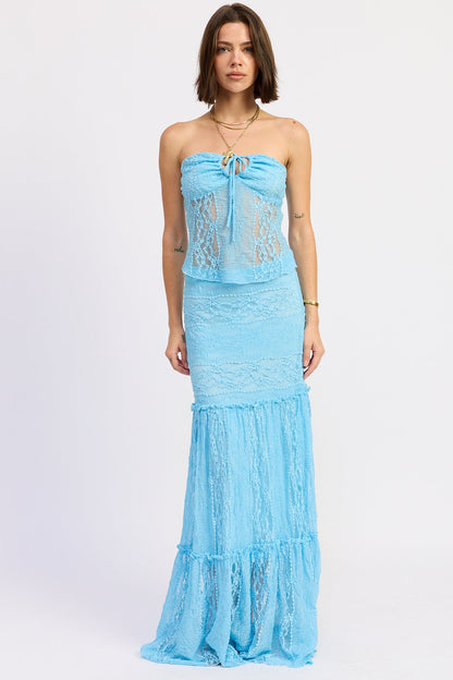 Emory Park Zara Maxi Skirt in Baby blue - Zara Maxi Skirt Set (dress)