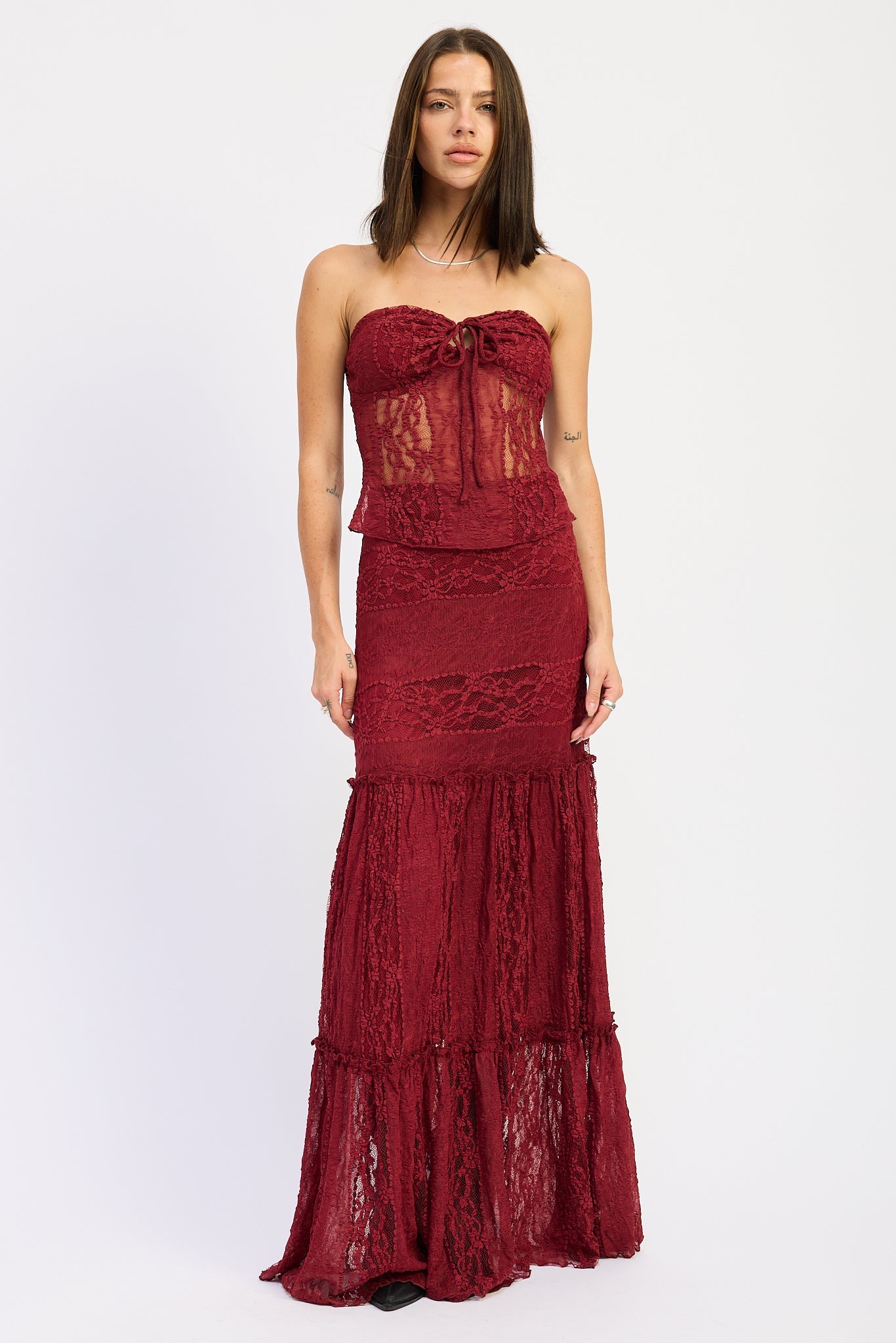 Emory Park Zara Maxi Skirt in Burgundy view 7 - Zara Maxi Skirt Set (dress)