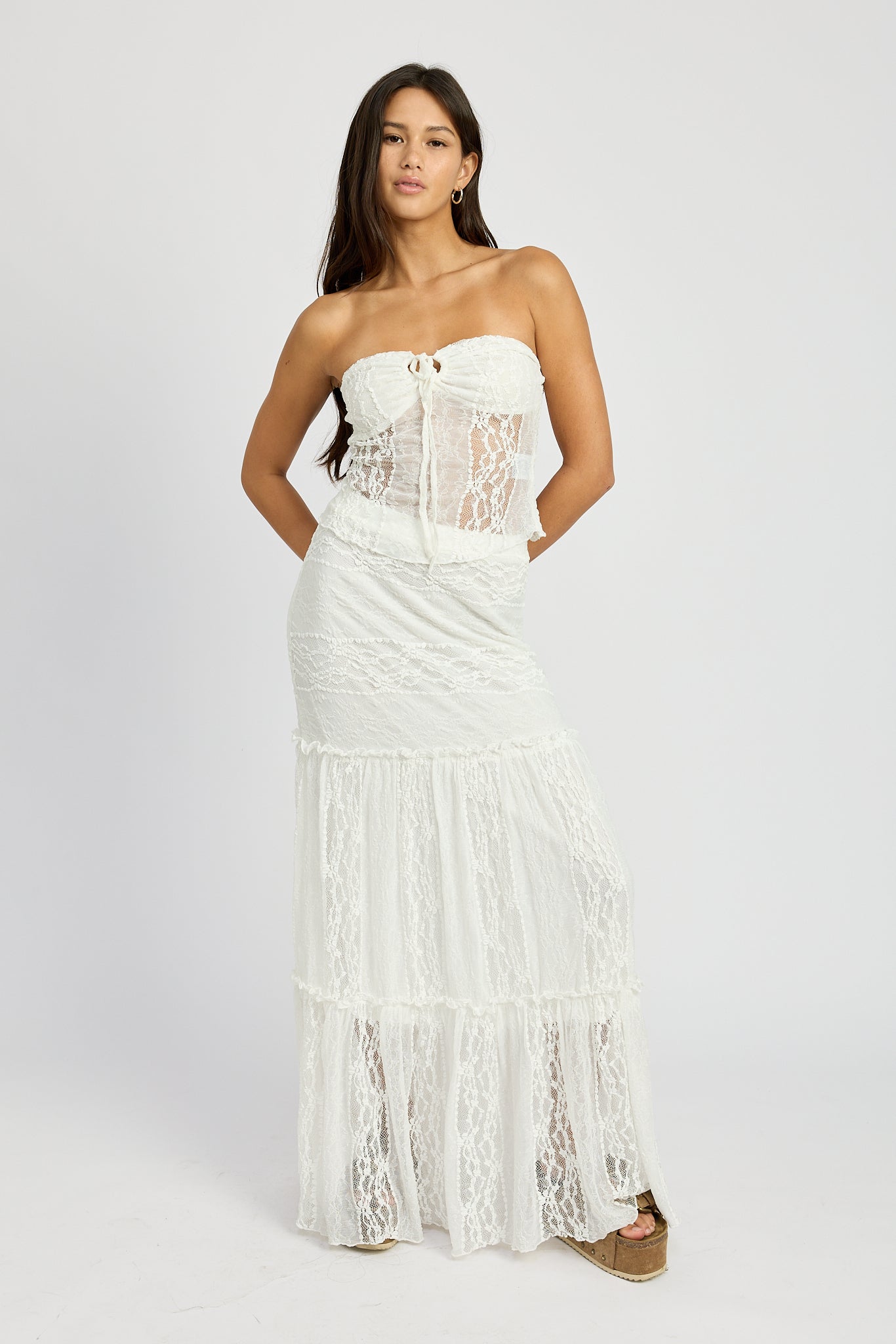 Emory Park Zara Maxi Skirt in Ivory view 10 - Zara Maxi Skirt Set (dress)