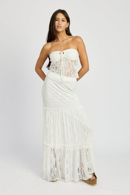 Emory Park Zara Maxi Skirt in Ivory view 10 - Zara Maxi Skirt Set (dress)