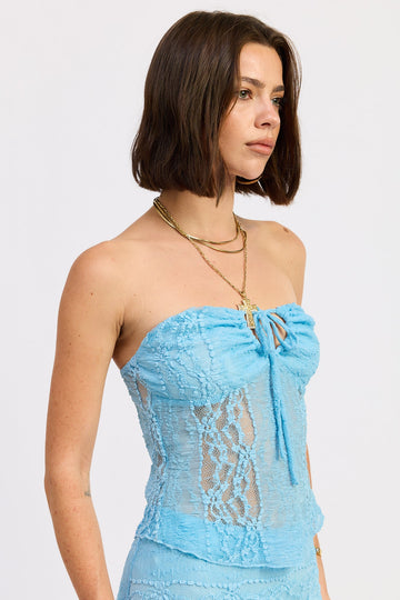 Emory Park Zara Tube Top in Baby blue view 2