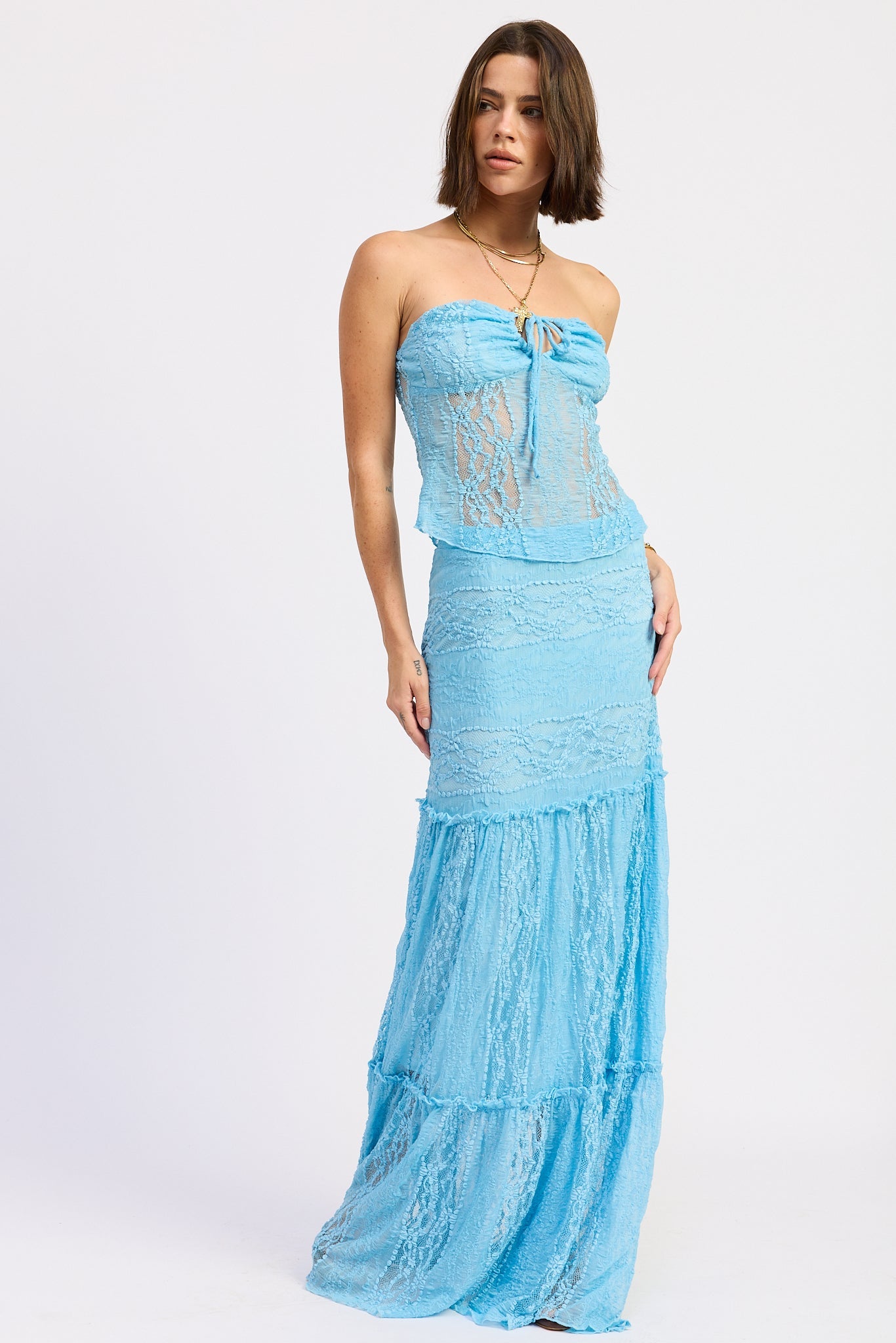 Emory Park Zara Tube Top in Baby blue view 3