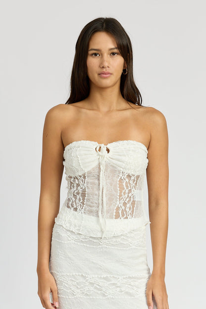 Emory Park Zara Tube Top in Ivory view 10