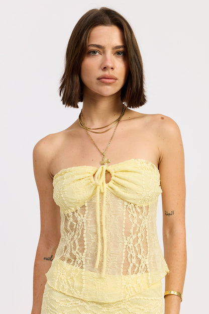 Emory Park Zara Tube Top in Yellow view 4