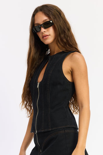 Emory Park Zaylee Top in Black view 2