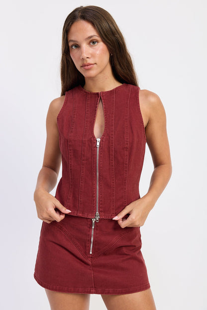 Emory Park Zaylee Top in Burgundy view 5