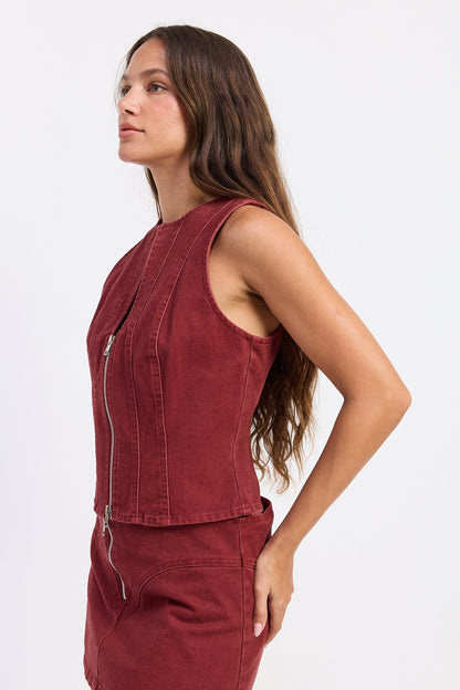 Emory Park Zaylee Top in Burgundy view 6