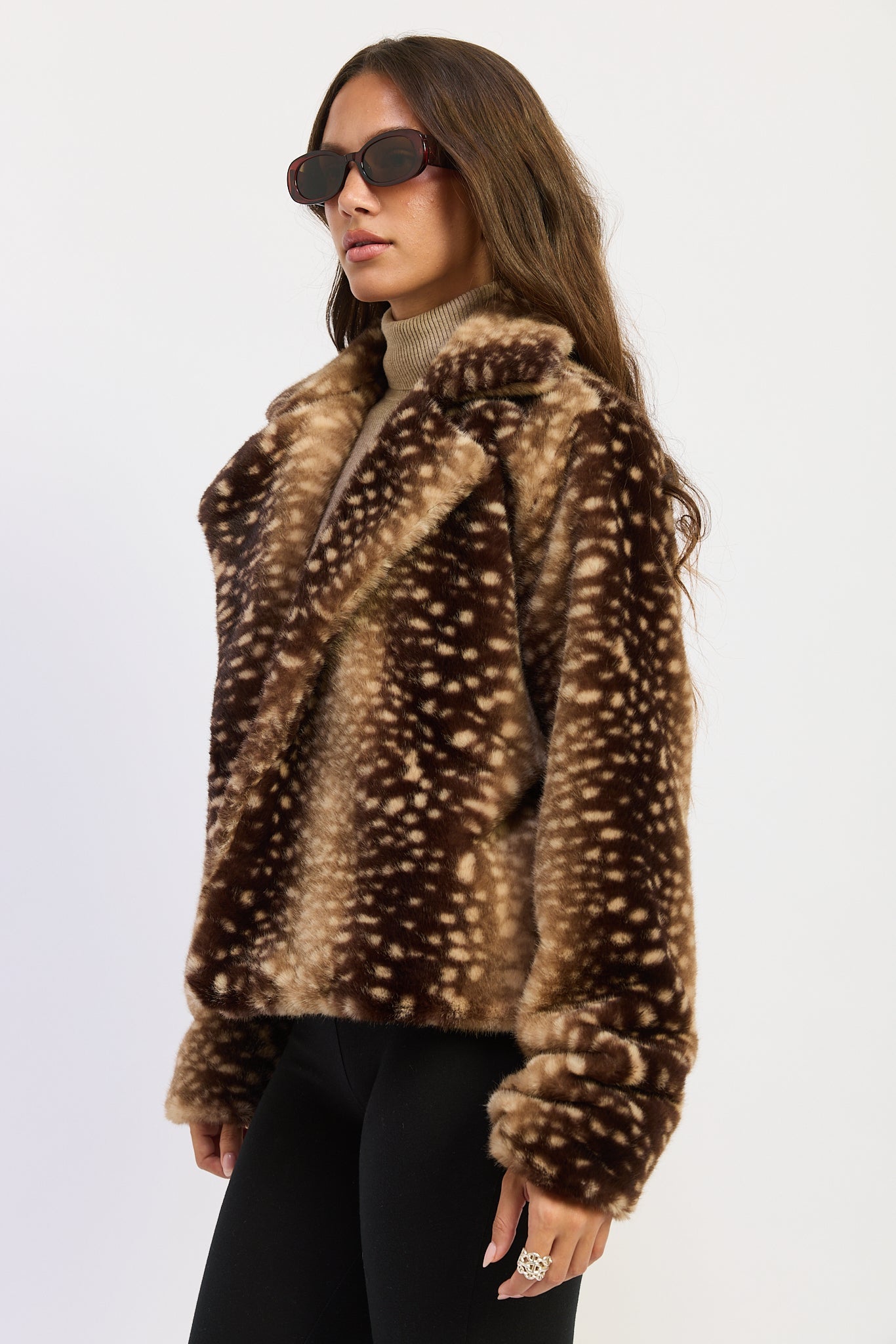 Emory Park Zella Coat in Brown view 2 - Zella Coat Women (layer)