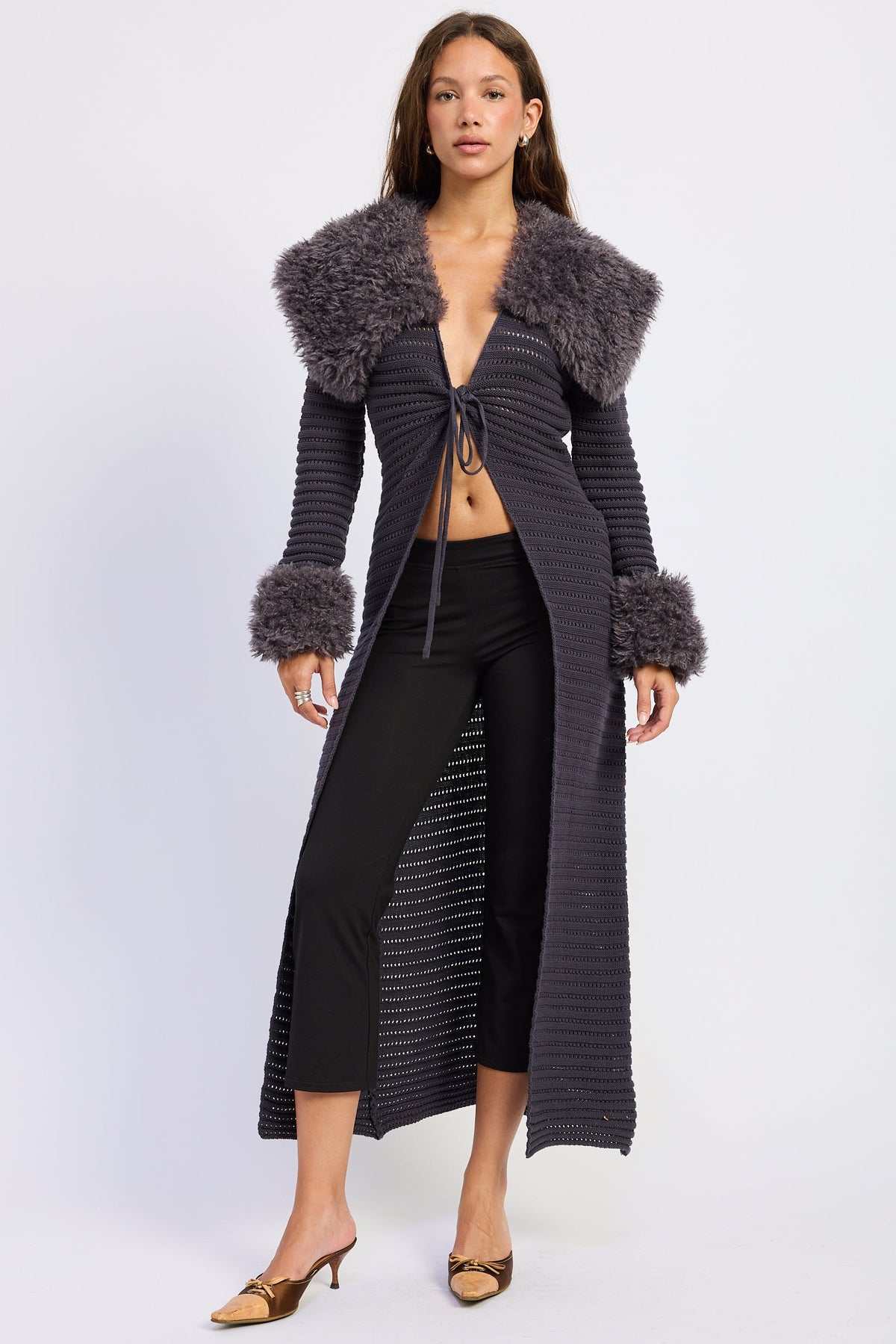Emory Park Zephyra Cardigan Top in Grey - Emory Park Sweater (dress)