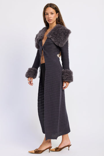 Emory Park Zephyra Cardigan Top in Grey view 2