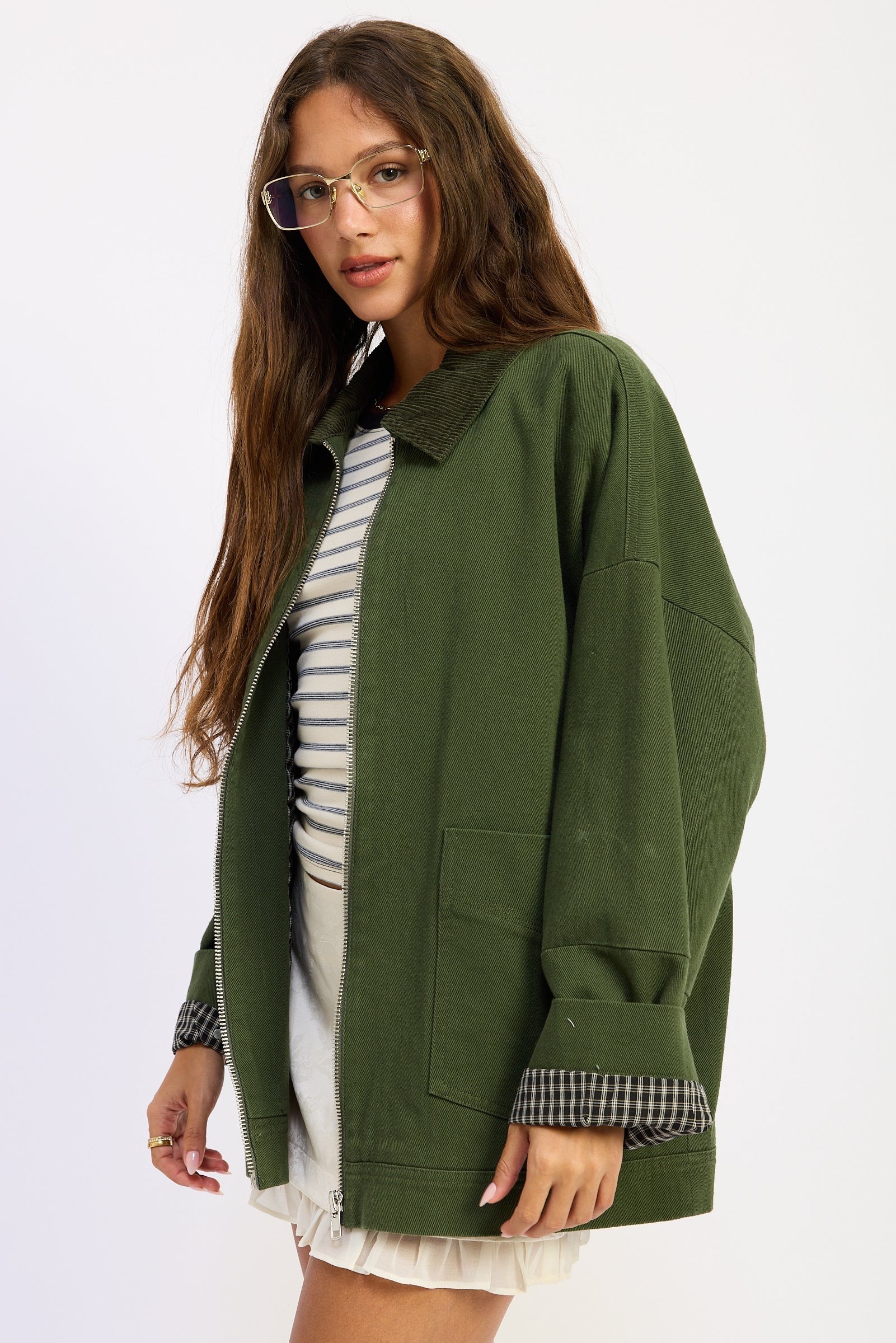 Emory Park Zephyra Jacket in Olive view 2 - Zephyra Jacket Black (layer)