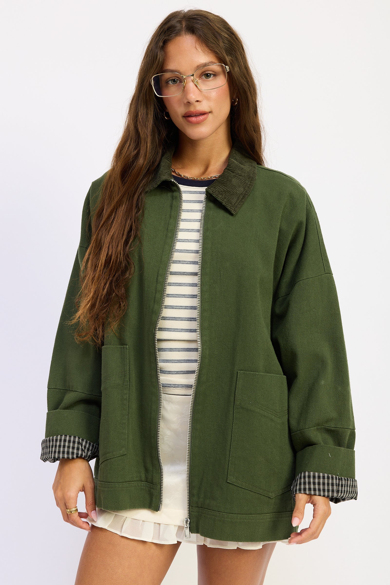 Emory Park Zephyra Jacket in Olive - Zephyra Jacket Black (layer)