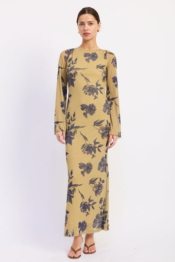 Emory Park Zinnia Maxi Dress in Green Blue Floral - Zinnia Maxi Dress Free People