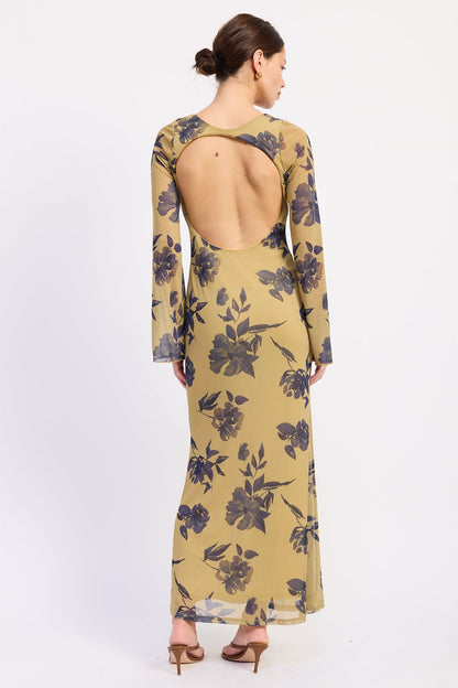 Emory Park Zinnia Maxi Dress in Green Blue Floral view 3 - Zinnia Maxi Dress Free People
