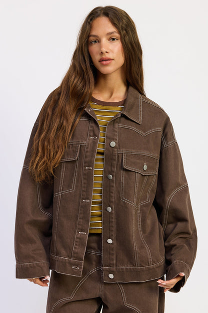 Emory Park Zofia Jacket in Dark Brown view 5 - Zofia Jacket Ulla Johnson (layer)