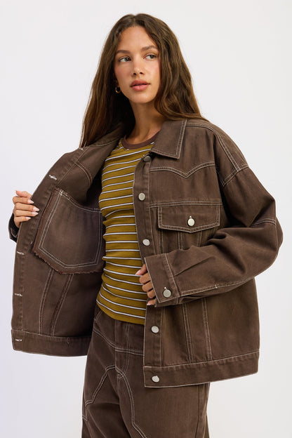 Emory Park Zofia Jacket in Dark Brown view 6 - Zofia Jacket Ulla Johnson (layer)